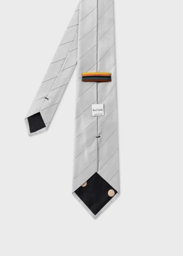 Paul Smith Ties Single Stripe Tie Grey 8211 Mens