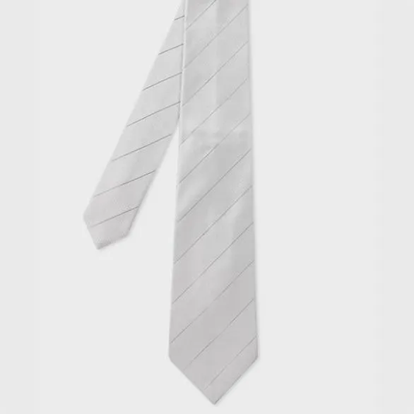Paul Smith Ties Single Stripe Tie Grey 8211 Mens