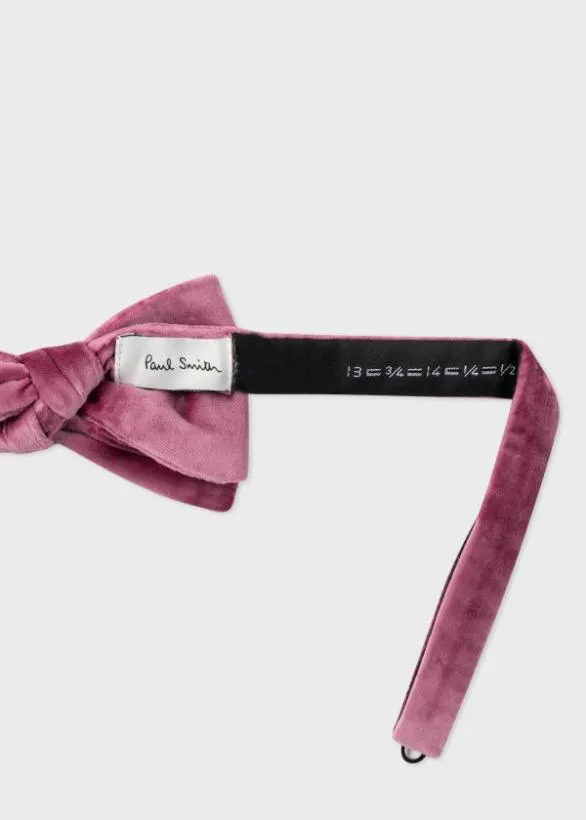 Paul Smith Ties Velvet SelfTie Bow Tie Fuchsia 8211 Mens
