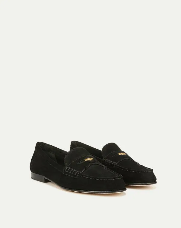 Penny Suede Loafer Black Women Veronica Beard Shoes