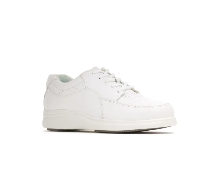 Power Walker White Leather Walking Shoes Hush Puppies Women
