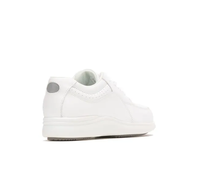 Power Walker White Leather Walking Shoes Hush Puppies Women