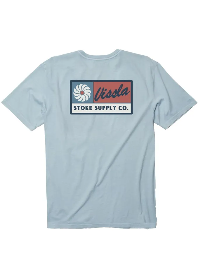 Premium Tees Hvac Ss Pkt Tee Ice Blue Vissla Men