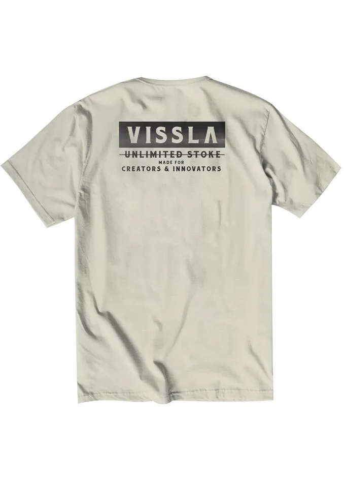 Premium Tees Vissla Men Blockhead Organic Tee Bone