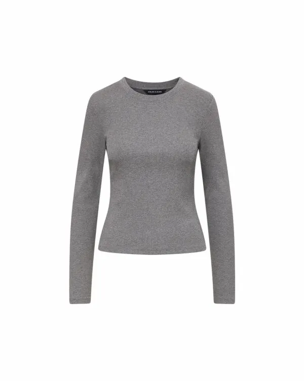Pruitt LongSleeve Tee Medium Heather Grey Women Veronica Beard Tops