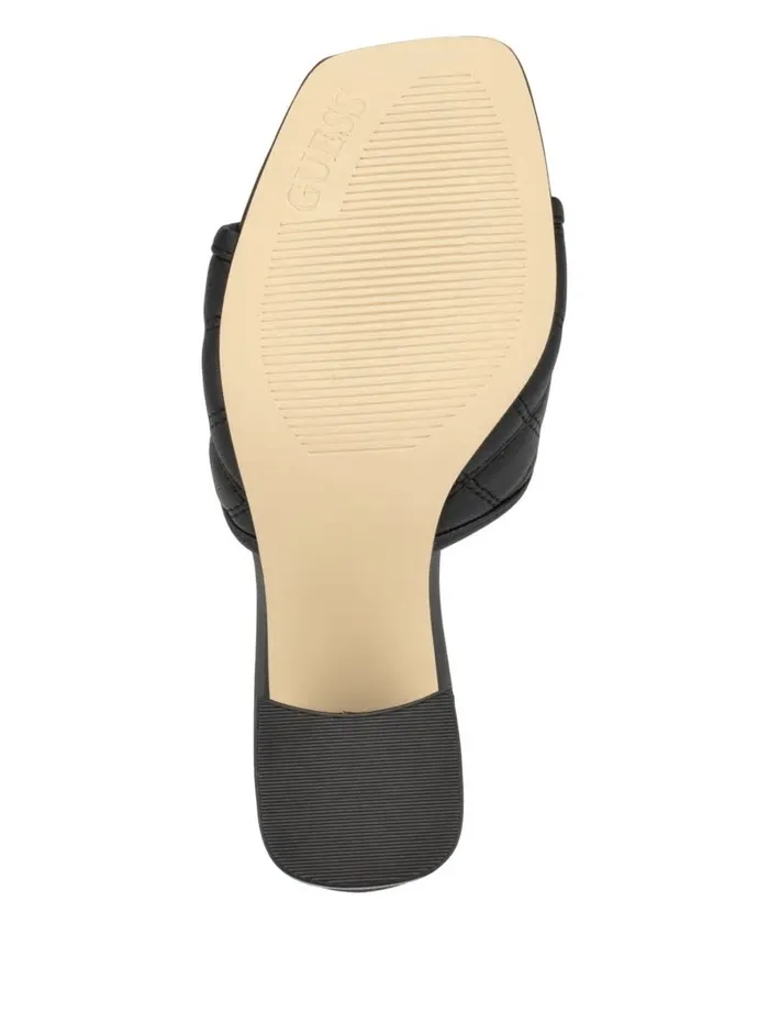 Quilted Block Metallic Heels Black 001 Sandals GUESS Women Quilted Block Metallic Heels Black 001 Sandals GUESS Women