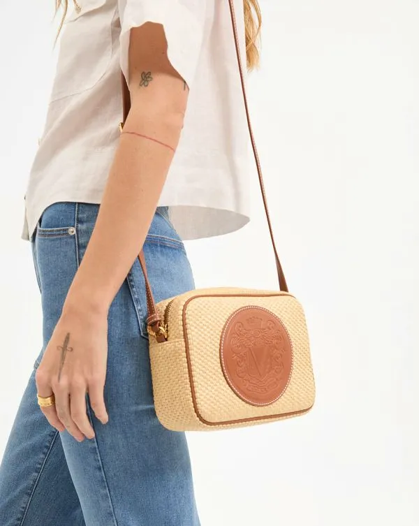 Raffia Click Crossbody Beigeandhazelwood Women Veronica Beard Handbags Raffia Click Crossbody Beigeandhazelwood Women Veronica Beard Handbags