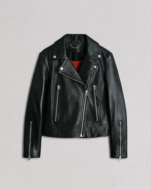 rag and bone Mack Leather Jacket Black Women Jackets and Coats