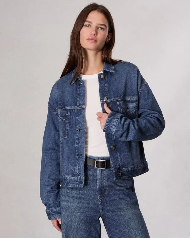rag and bone Miramar Fleece Trucker Jacket Grove Women MiramarJackets and Coats