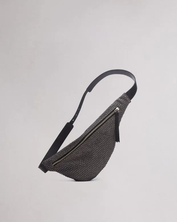 rag and bone Petra Mini Sling Bag Grey Denim Women Handbags