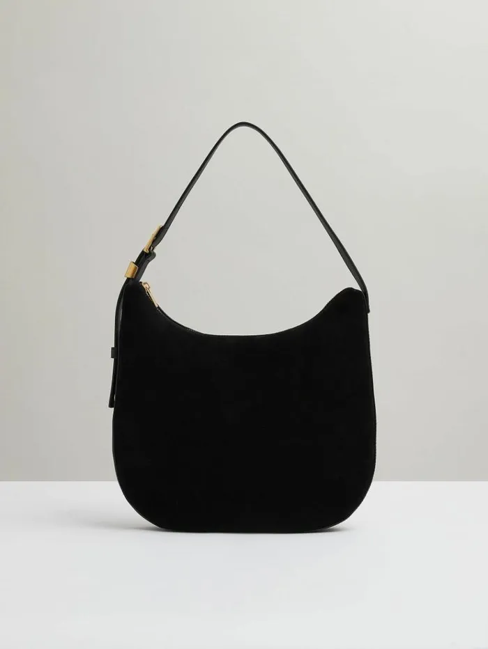 REISS Bags and Purses Women Leather And Suede Shoulder Bag Black