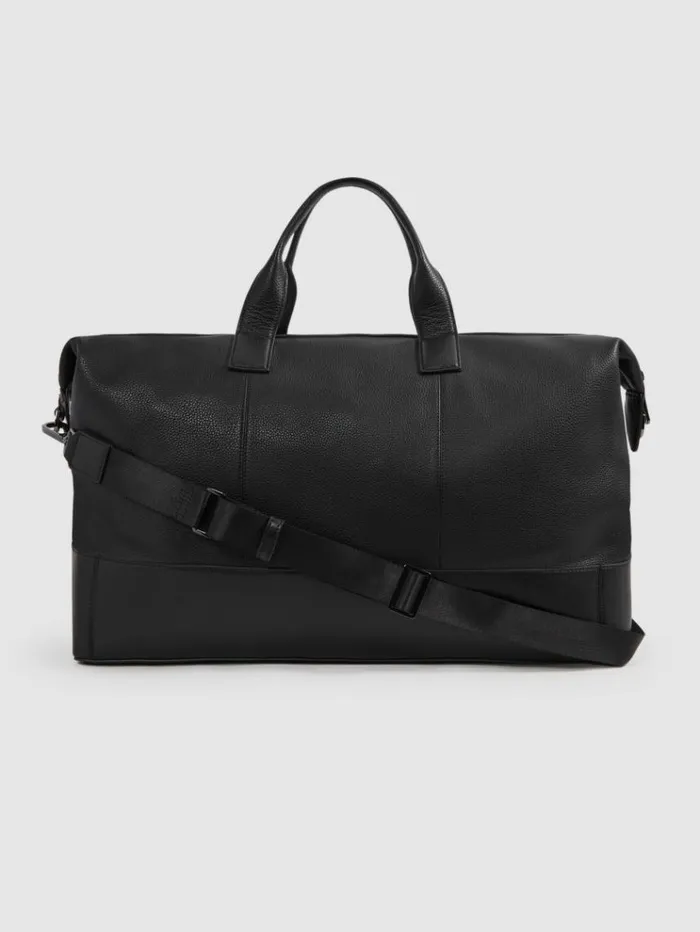 REISS Bags Men Leather Holdall Black