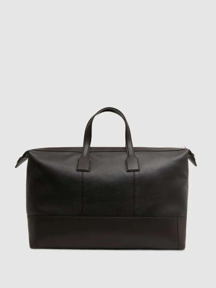 REISS Bags Men Leather Holdall Chocolate