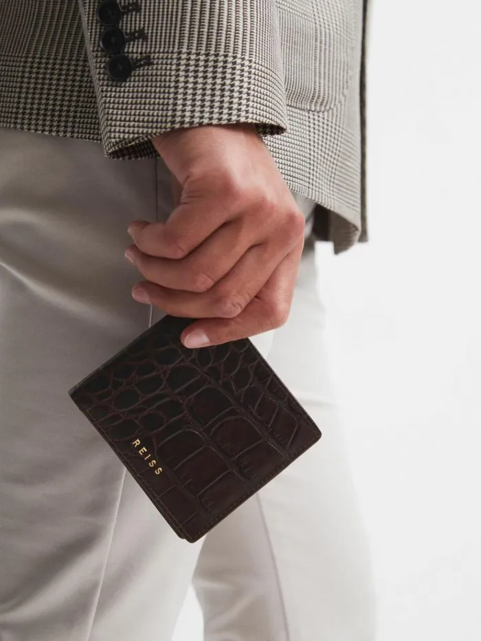 REISS Bags Men Leather Wallet Chocolate