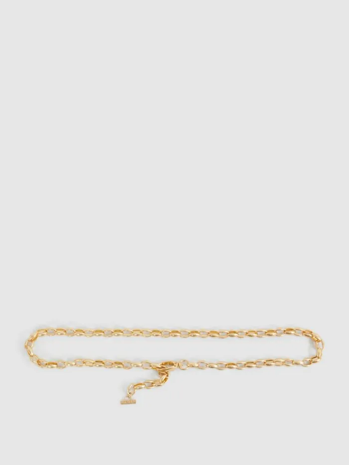 REISS Belts Women Oval Metal Chain Belt Gold