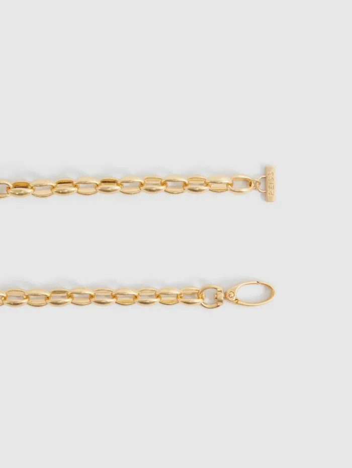 REISS Belts Women Oval Metal Chain Belt Gold