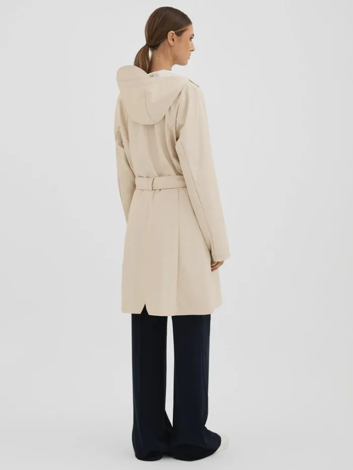 REISS Blazers and Jackets Women Rains Belted Raincoat Dune Cream