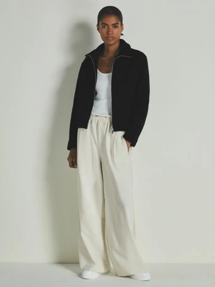 REISS Blazers and Jackets Women Reiss Les 100 Ciels BoiledWool Boucl Jacket Black