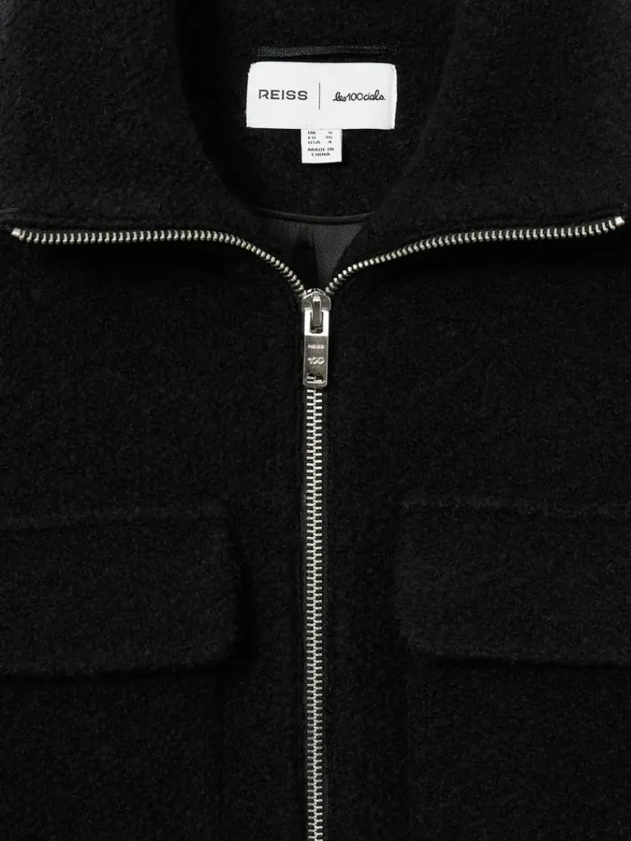 REISS Blazers and Jackets Women Reiss Les 100 Ciels BoiledWool Boucl Jacket Black