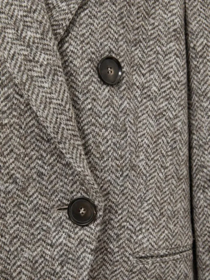 REISS Blazers and Jackets Women Wool And CottonBlend Tweed Suit Jacket Grey