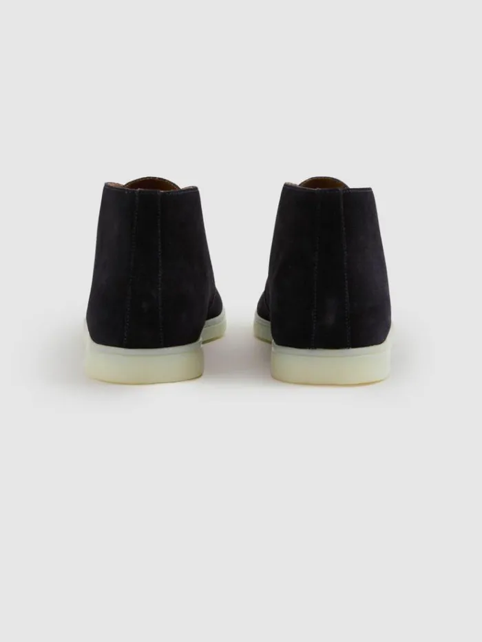 REISS Boots Men Suede Chukka Boots Navy