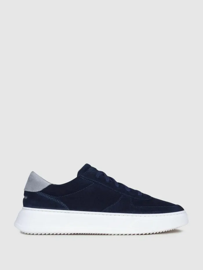 REISS Casual Shoes Men Unseen Footwear Suede Marais Trainers Navygrey