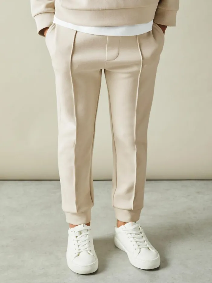 REISS CoOrds Children Interlock Jersey Drawstring Joggers Cement