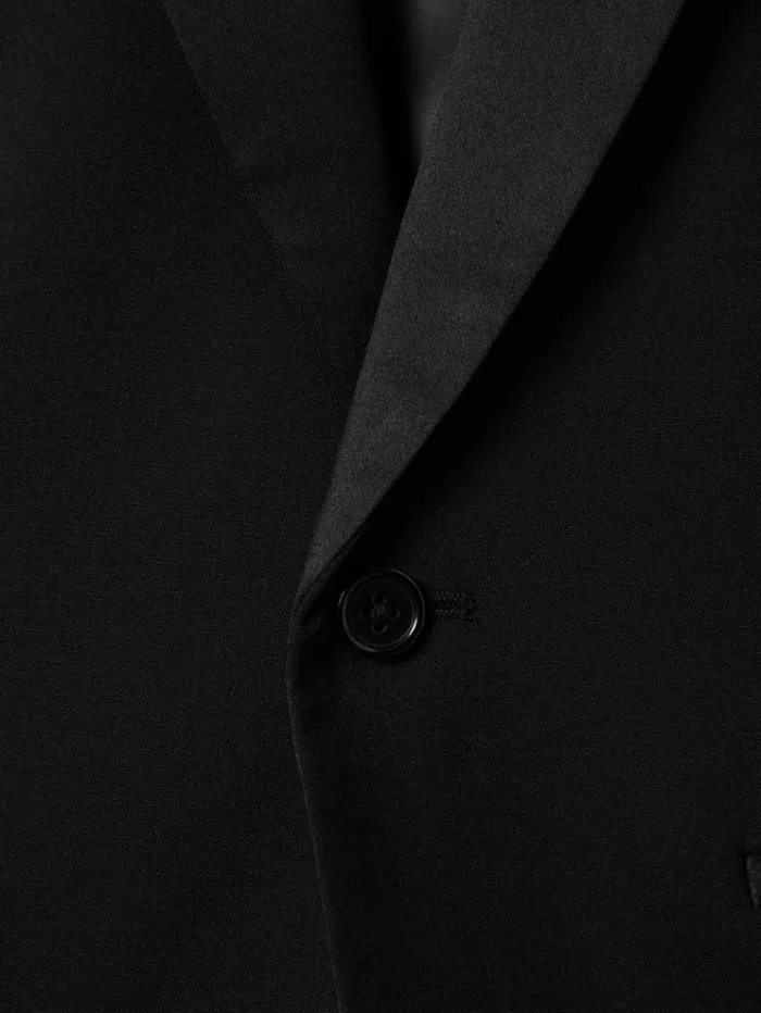 REISS Coats and Jackets Children Tuxedo Satin Single Breasted Blazer Black