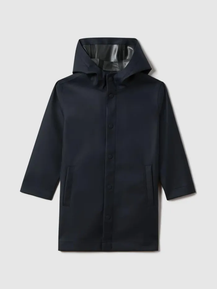 REISS Coats and Jackets Children Water Repellent Hooded Coat Navy