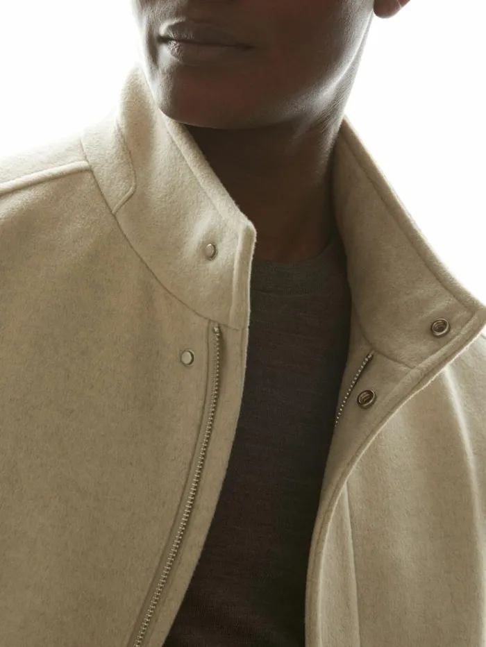 REISS Coats and Jackets Men WoolBlend Alcantara Hybrid Coat Oatmeal