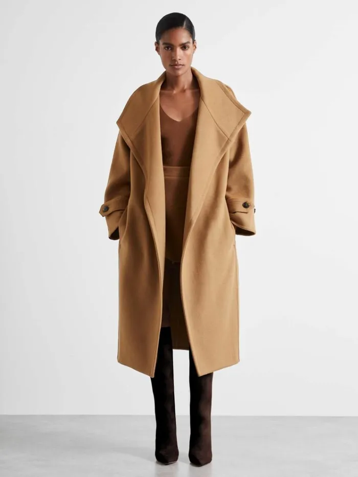 REISS Coats and Jackets Women Atelier Blindseam Wool And Cashmere Coat Camel