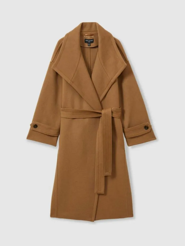 REISS Coats and Jackets Women Atelier Blindseam Wool And Cashmere Coat Camel