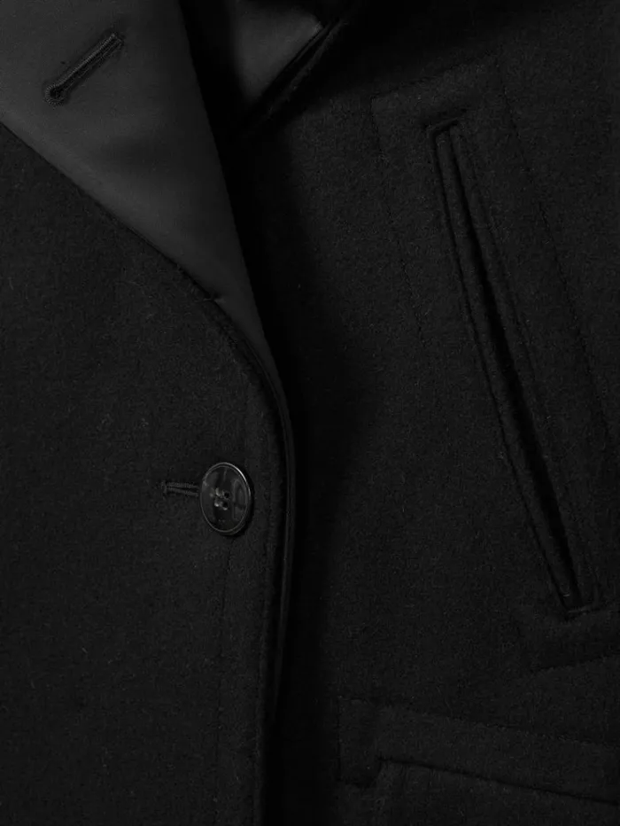 REISS Coats and Jackets Women Atelier Felted Trapeze Coat Black