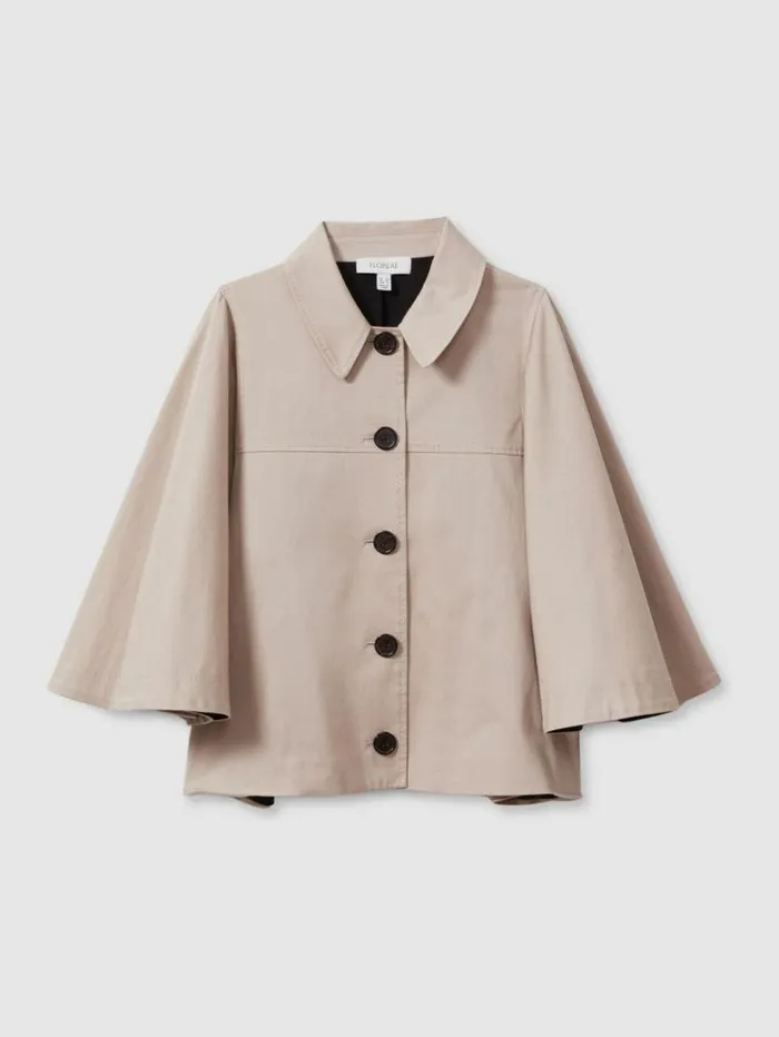 REISS Coats and Jackets Women Florere Swing Coat Beige