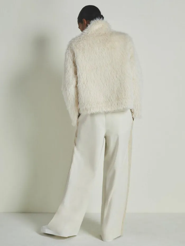 REISS Coats and Jackets Women Reiss Les 100 Ciels FauxFur Coat Cream