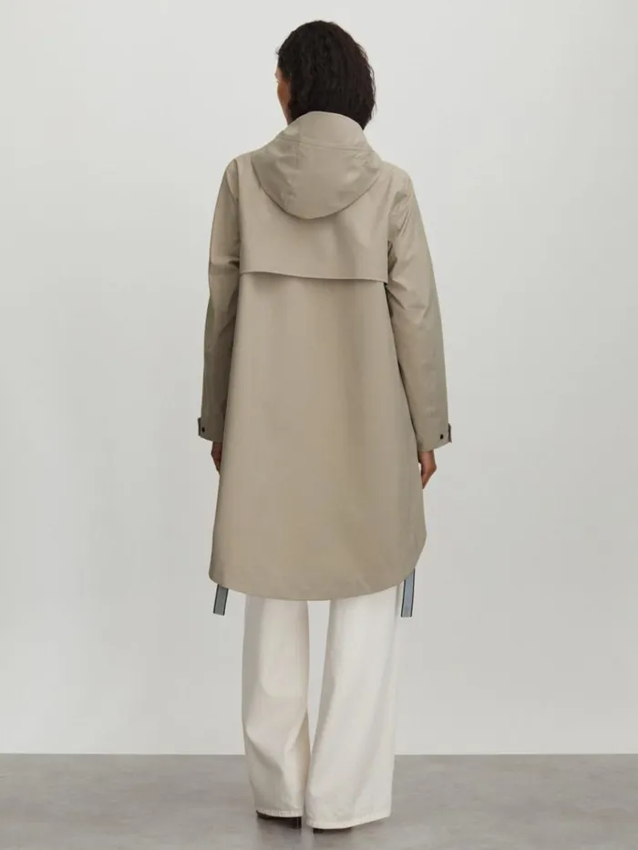 REISS Coats and Jackets Women Scandinavian Edition Hooded Cape Raincoat Khaki