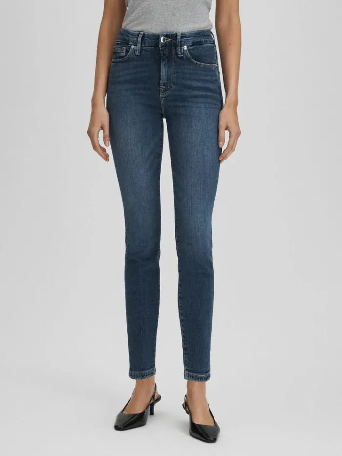 REISS Denim Women Good American Cropped Skinny Jeans Blue