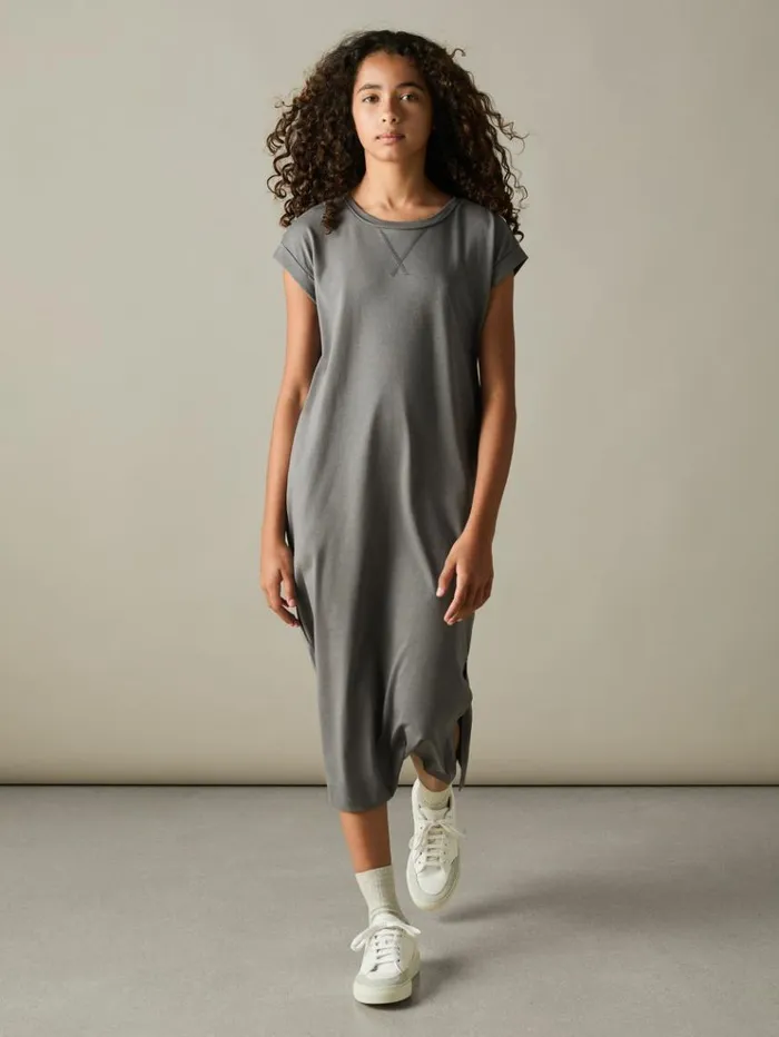 REISS Dresses Children CottonJersey CapSleeve Dress Grey