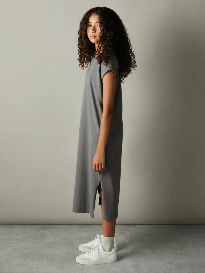 REISS Dresses Children CottonJersey CapSleeve Dress Grey