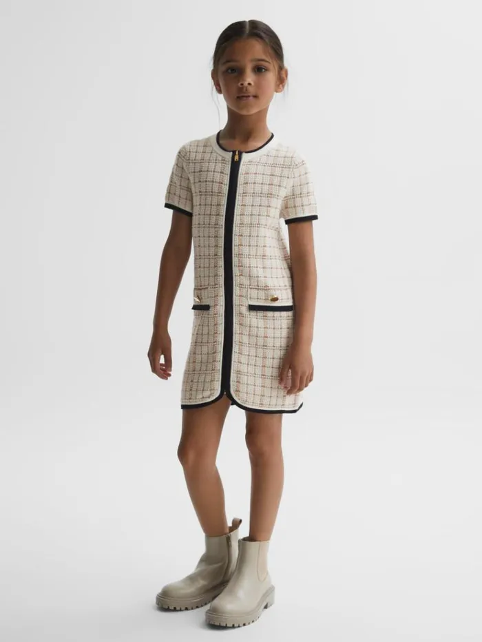 REISS Dresses Children Twill Short Sleeve Dress Pink