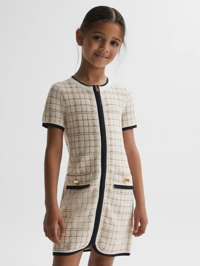 REISS Dresses Children Twill Short Sleeve Dress Pink