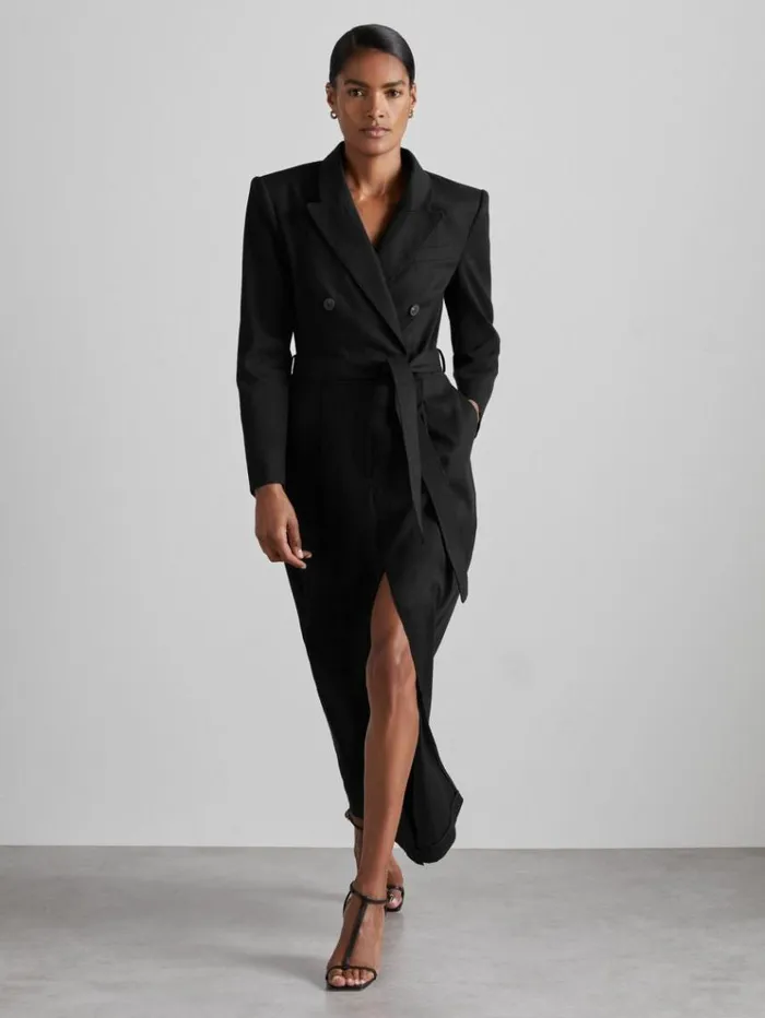 REISS Dresses Women Atelier CottonBlend Tailored Dress Black