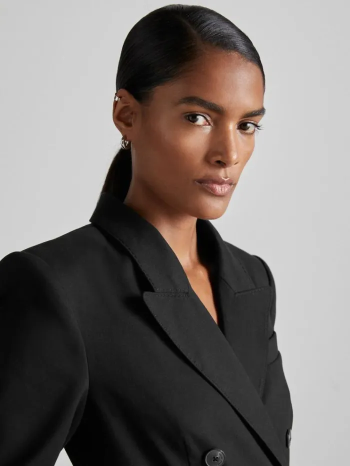 REISS Dresses Women Atelier CottonBlend Tailored Dress Black