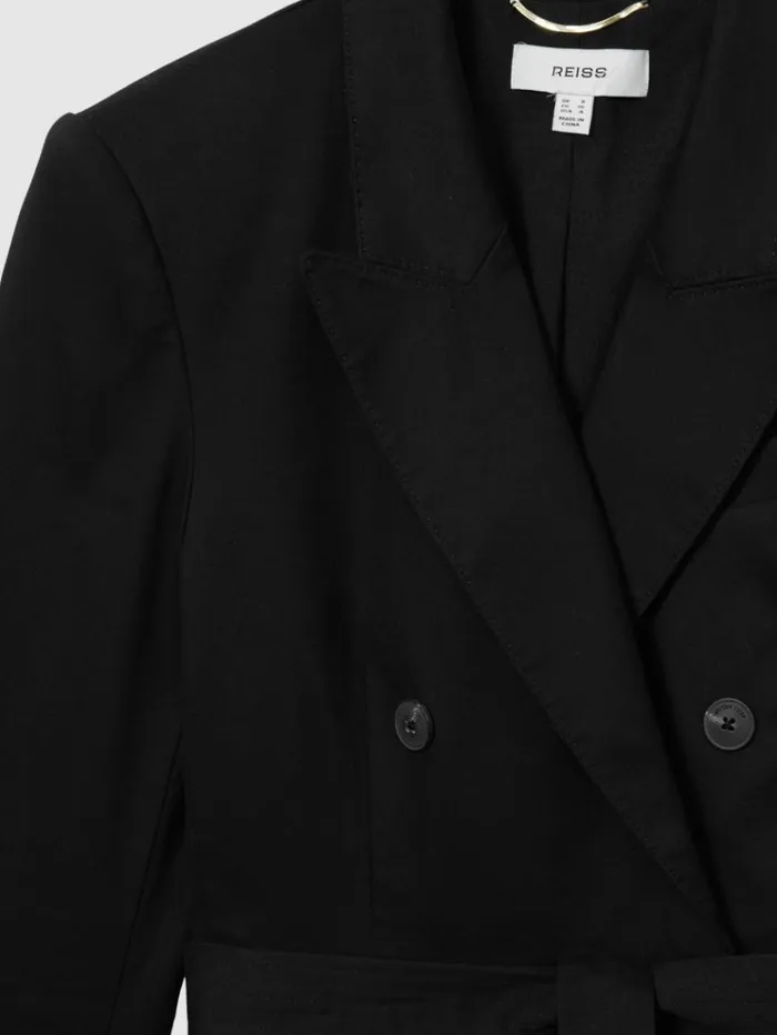 REISS Dresses Women Atelier CottonBlend Tailored Dress Black