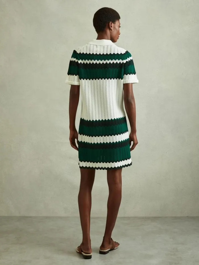 REISS Dresses Women Knitted Tunic Dress Greenwhite