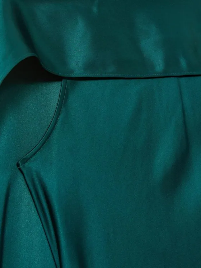 REISS Dresses Women Satin Cape Dress Teal