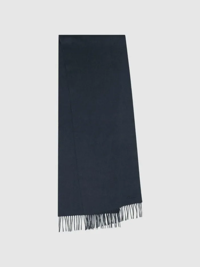 REISS Hats Gloves and Scarves Men Cashmere Blend Scarf Airforce Blue