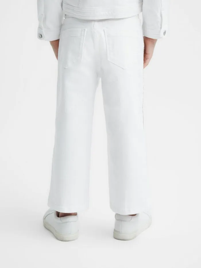 REISS Jeans Children Sparkle Stripe Jeans White