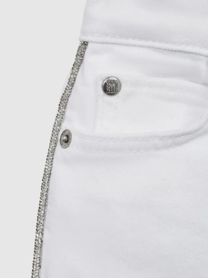 REISS Jeans Children Sparkle Stripe Jeans White