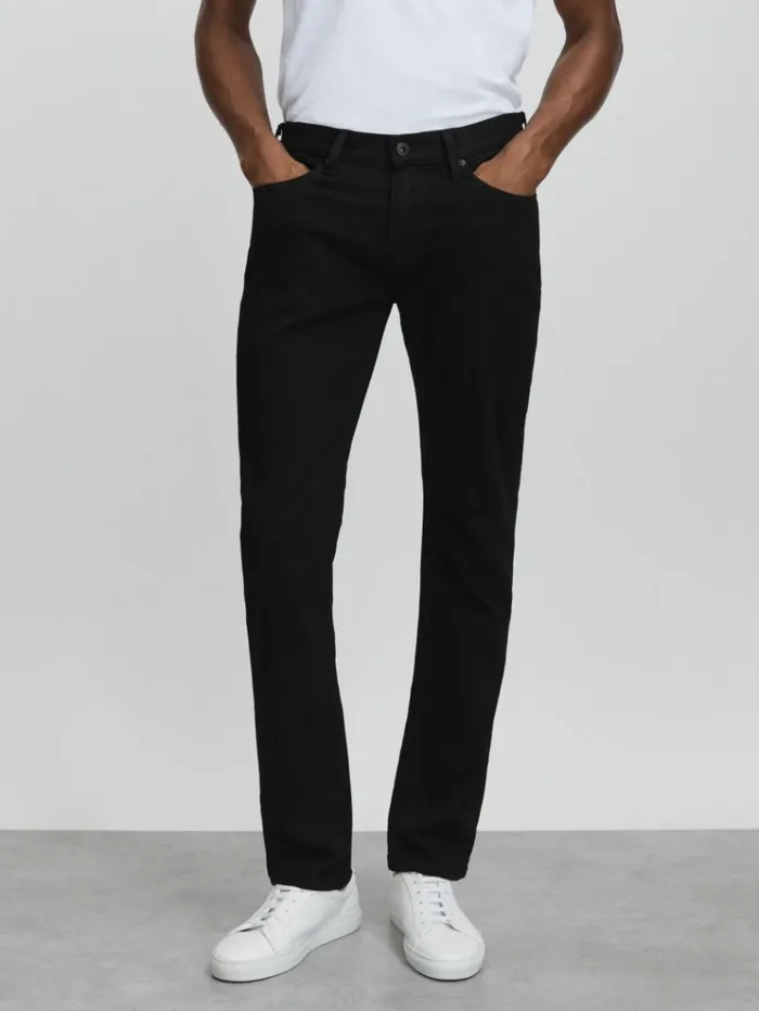 REISS Jeans Men Paige Slim Fit Stretch Jeans Black Shadow
